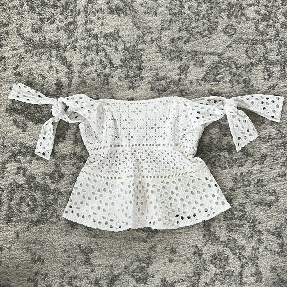 Rebecca Taylor Off The Shoulder Lace Top Size 0